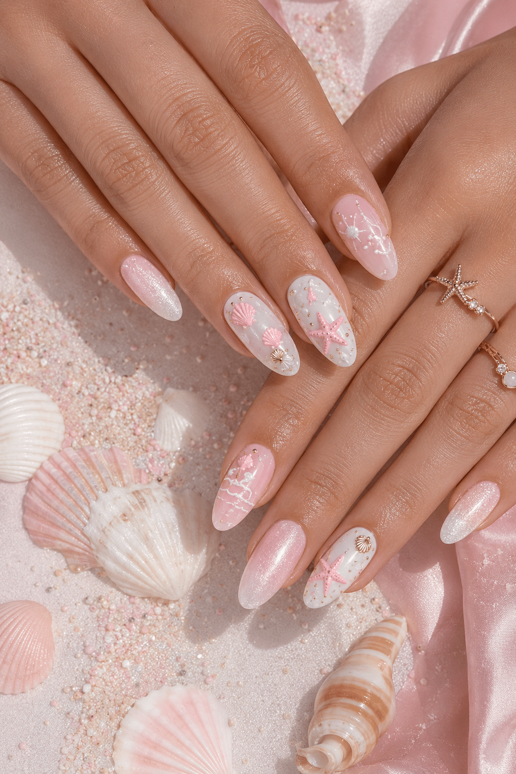 Beachy Pink Paradise Nails for a Dreamy Summer Getaway 2 Beachy pink paradise nails
