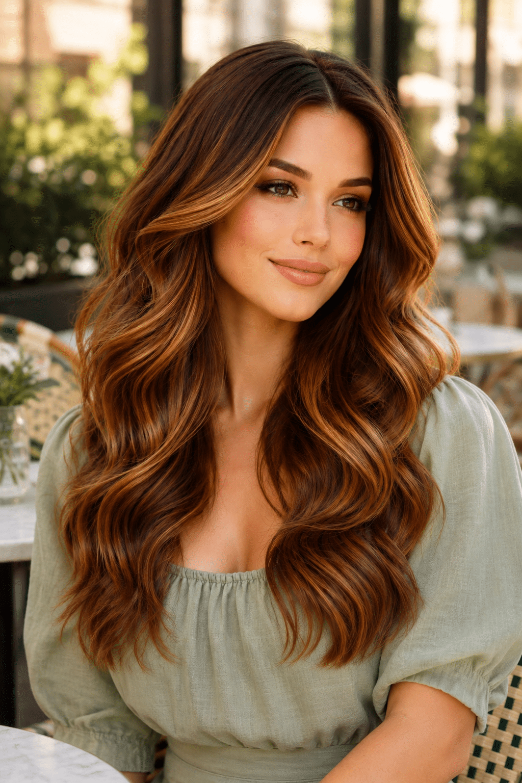 Soft Brunette Hair Inspiration With Warm Caramel Highlights 2 soft brunette hair