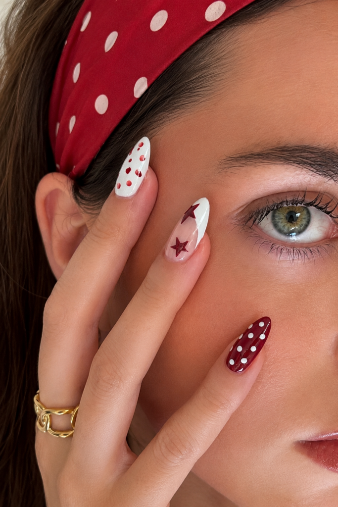 Red Polka Dot Nails
