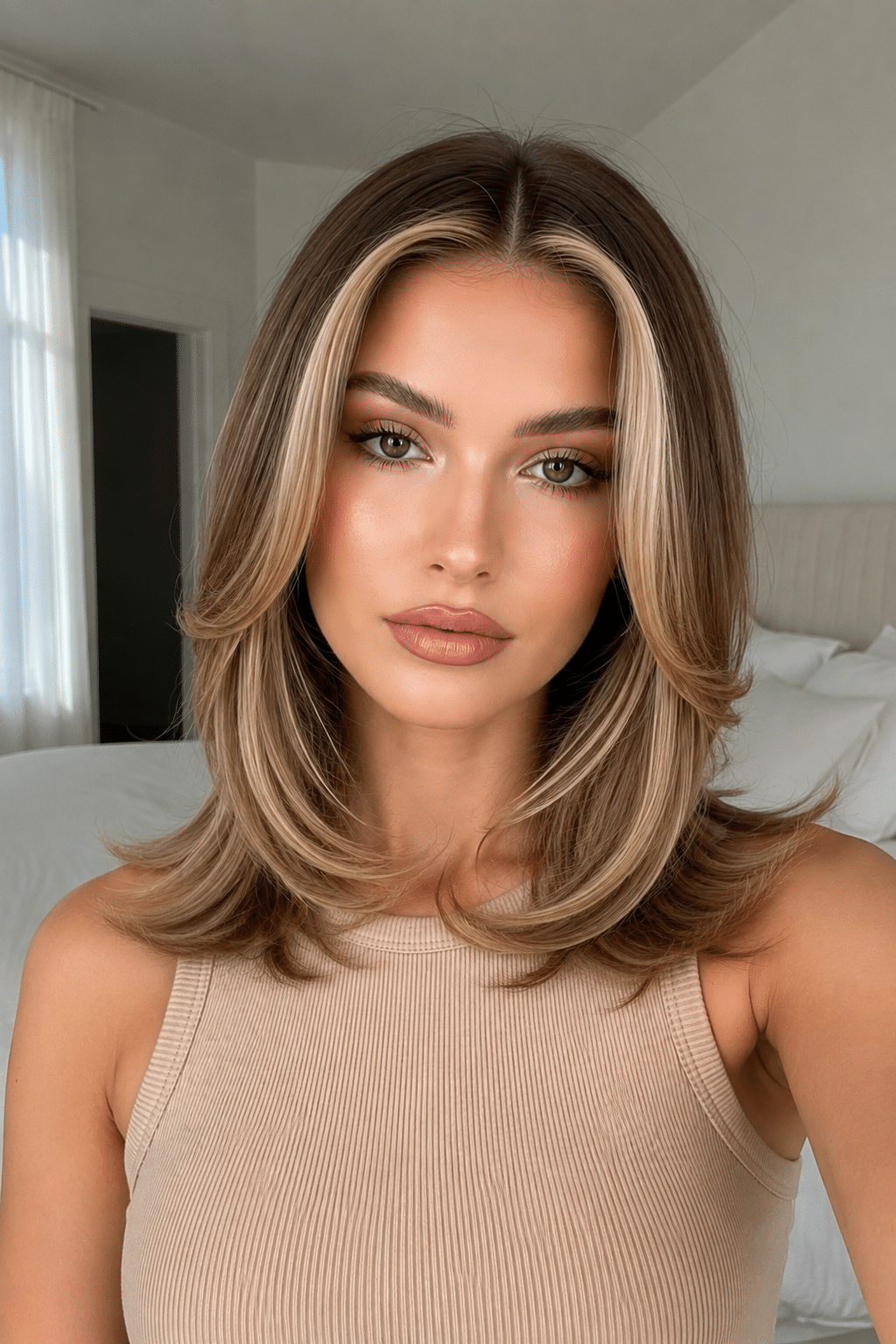 Face-Framing Layered Hair: Chic Medium-Length Hair Inspiration 2 Face-Framing Layered Hair