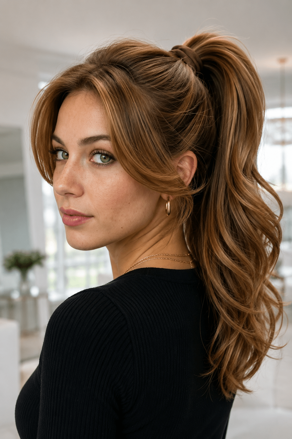 voluminous high ponytail