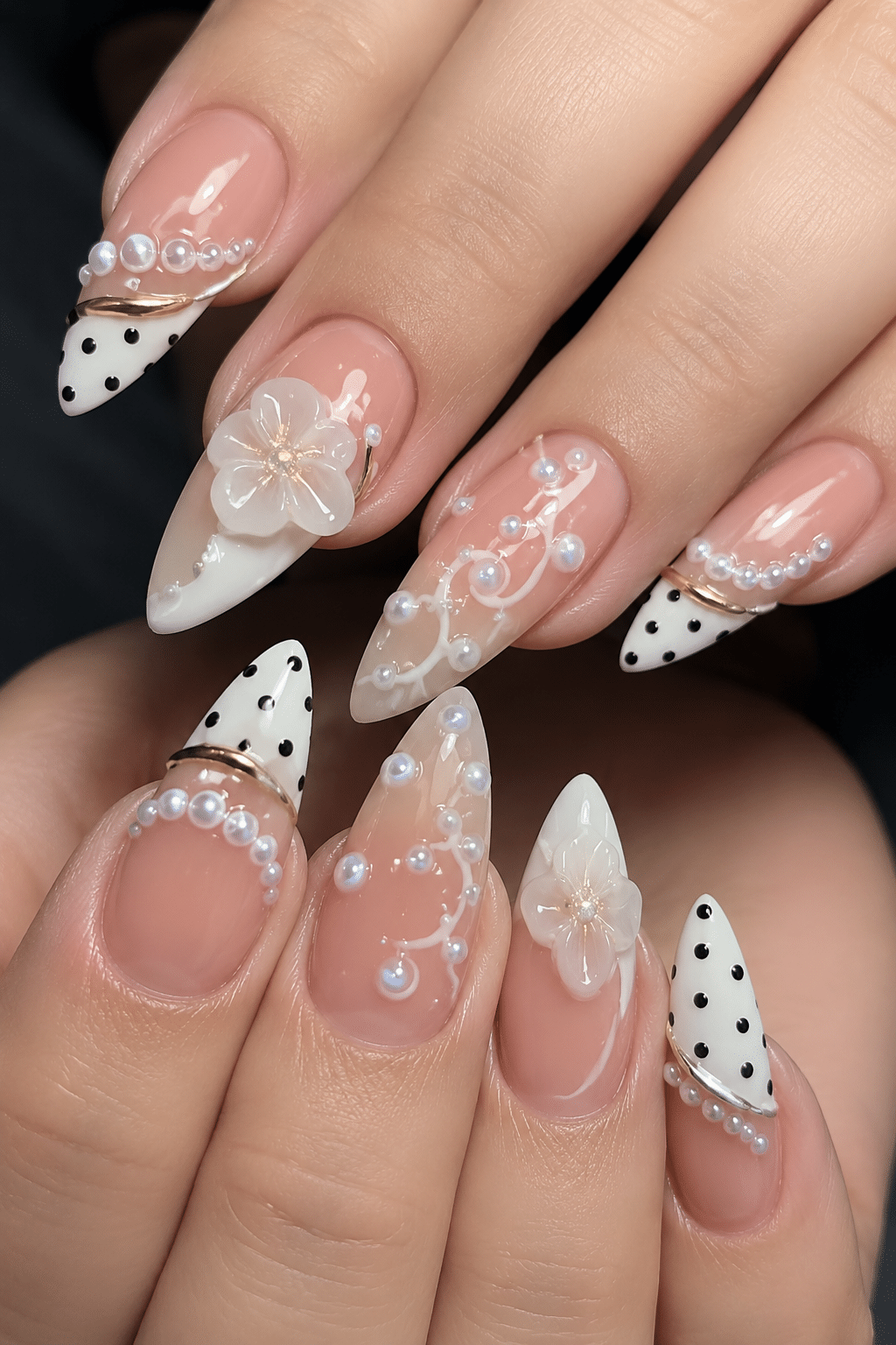 Pearl Floral French Tip Nails: Elegant Pearl & Flower Manicure Ideas 3 Pearl Floral French Tip Nails