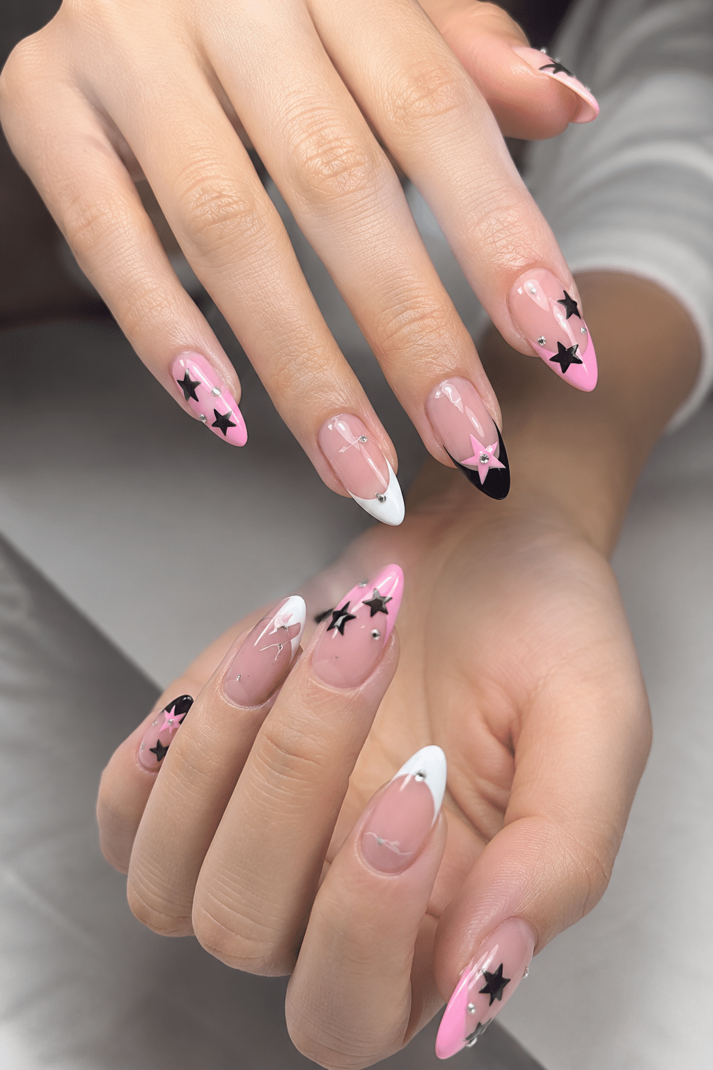 Pink Star French Tip Nails: Cute, Playful Manicure Inspiration 2 Pink Star French Tip Nails
