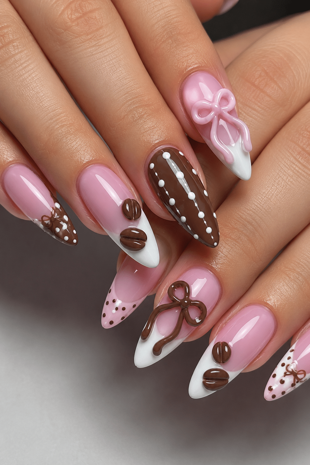 Pink Coffee Bean Bow