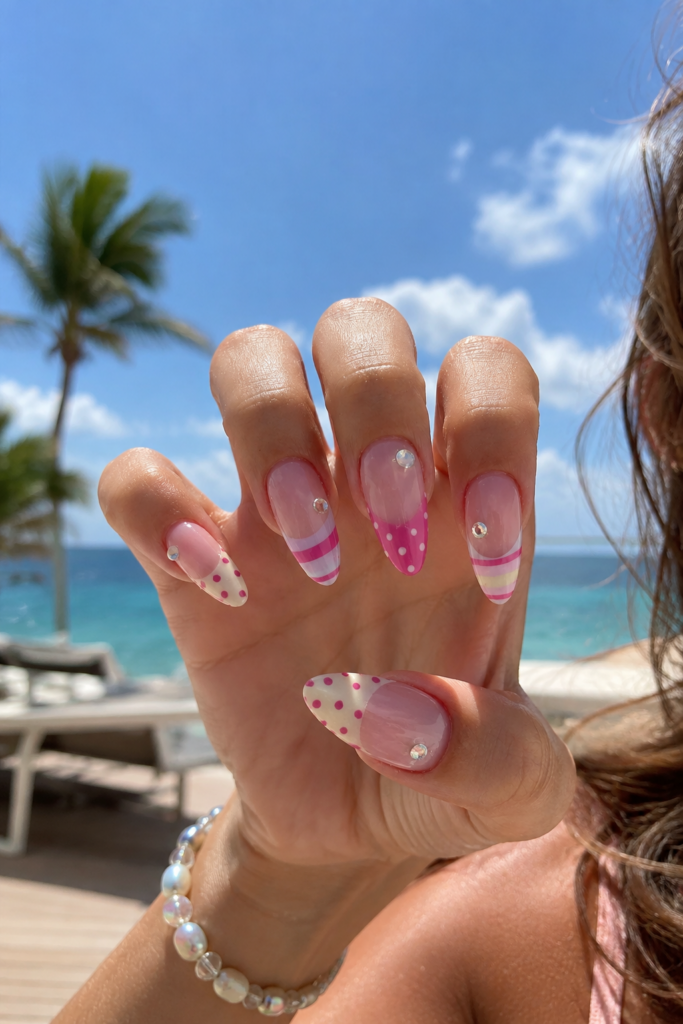 Pink summer nails