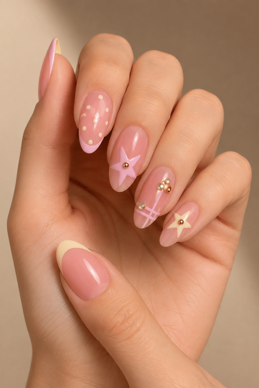 pastel star nails