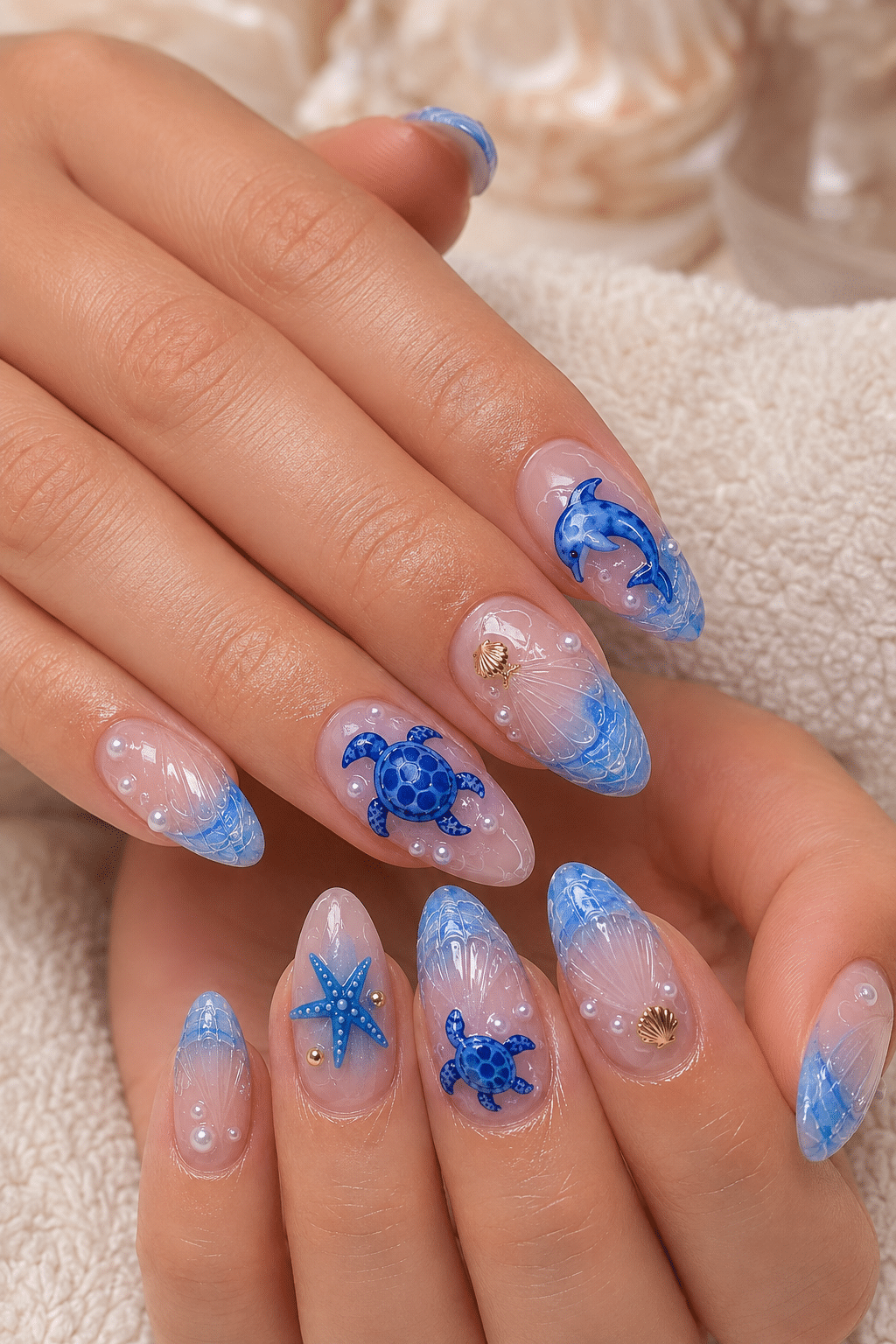 Ocean-Inspired Nails: Beachy Blue Manicure Ideas for Summer 2 Ocean-inspired nails