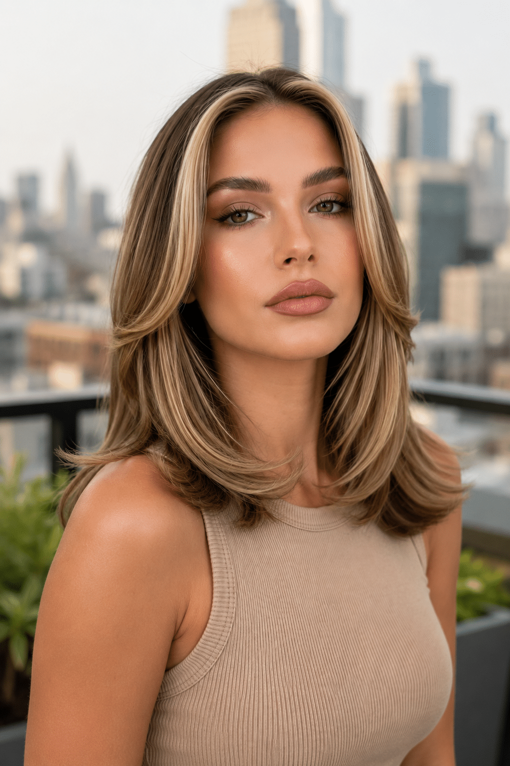 Face-Framing Layered Hair: Chic Medium-Length Hair Inspiration 3 Face-Framing Layered Hair