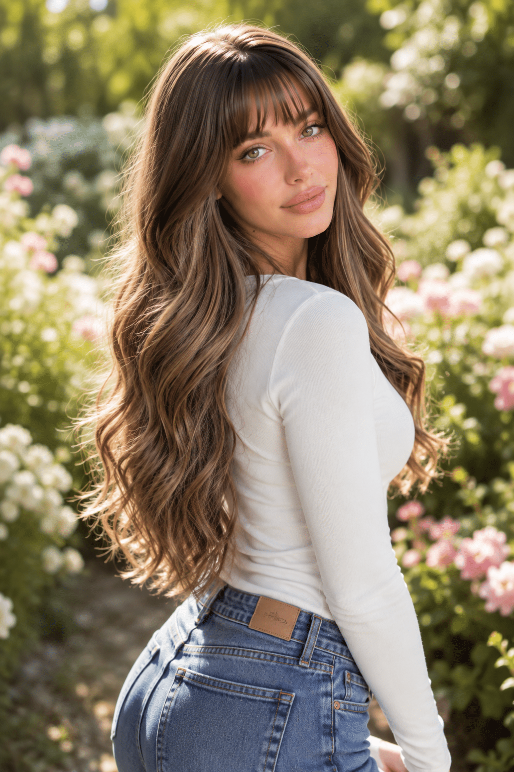 Long Layered Hair With Soft Bangs