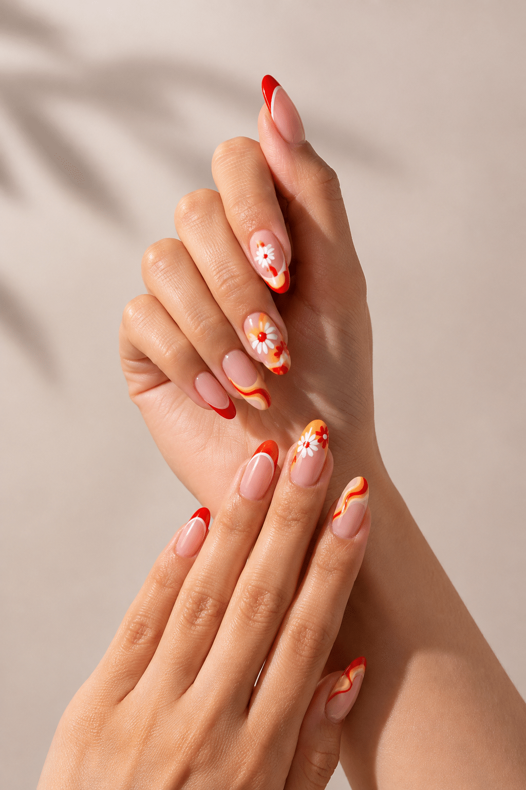 Retro Floral Summer Nails: Bright Swirls and Daisy Nail Ideas 3 Retro Floral Summer Nails