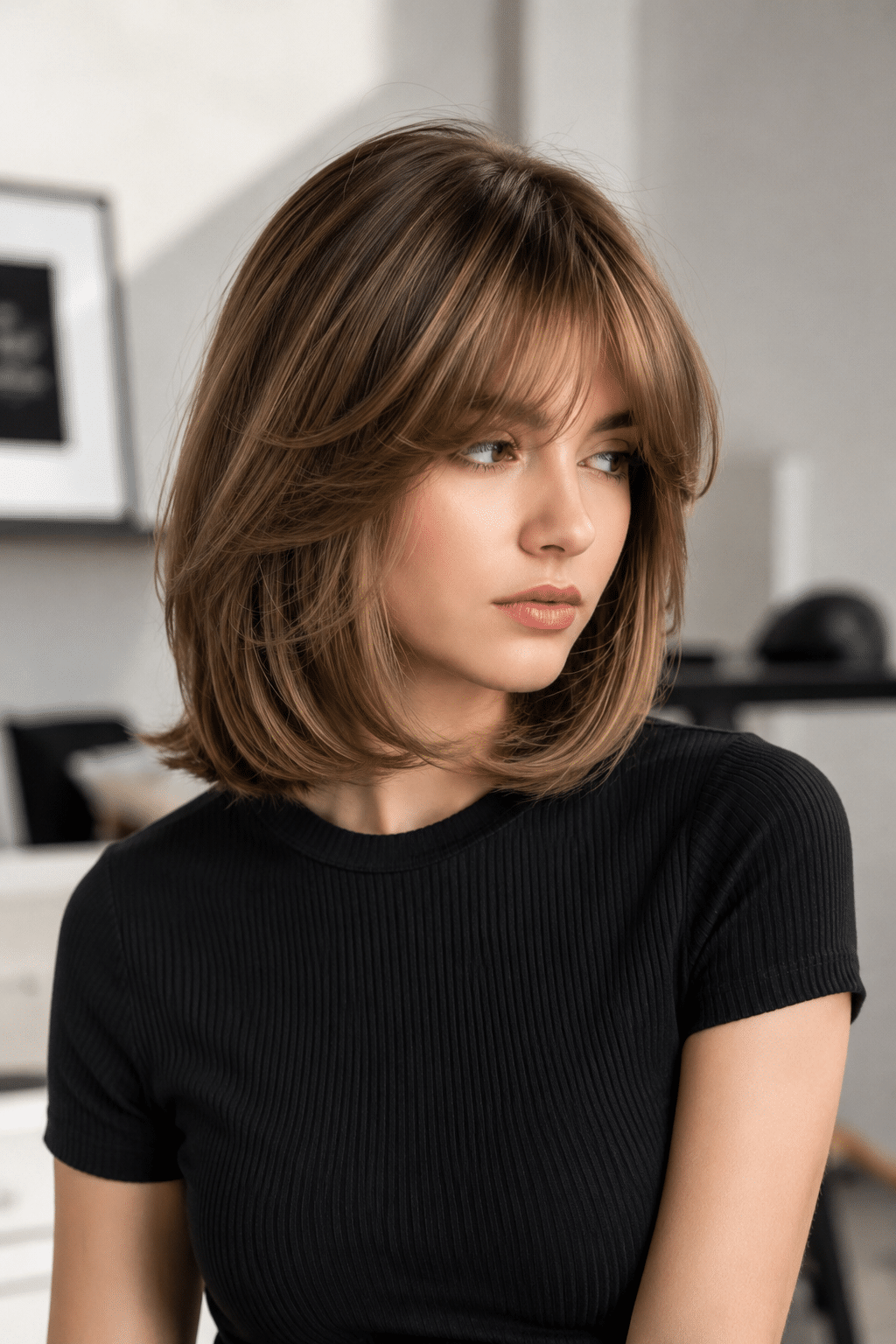 Soft Shoulder-Length Haircut Ideas for a Chic, Modern Look 3 Soft Shoulder-Length Haircut Ideas