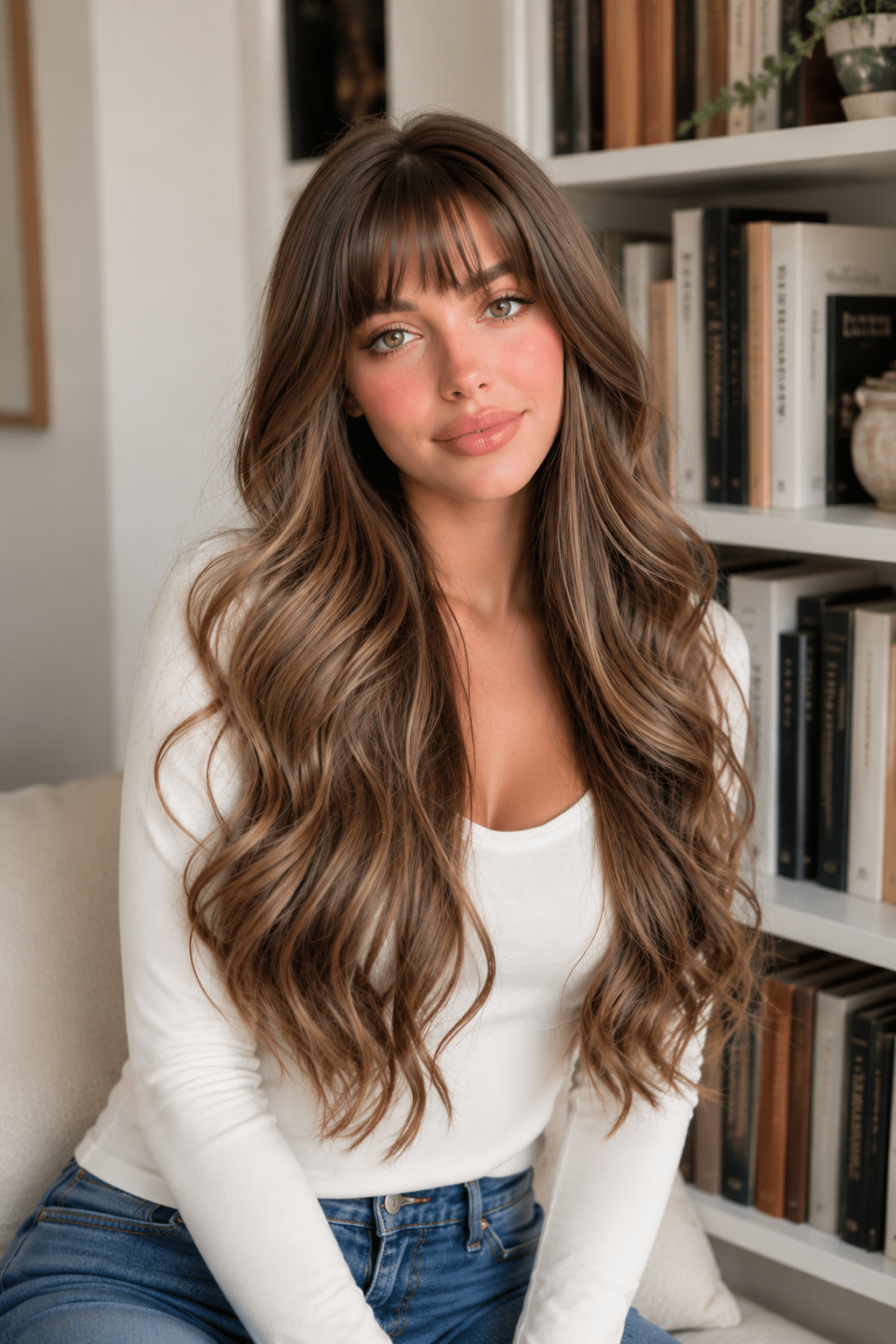 Long Layered Hair With Soft Bangs for Soft Waves and Everyday Glam 3 Long Layered Hair With Soft Bangs