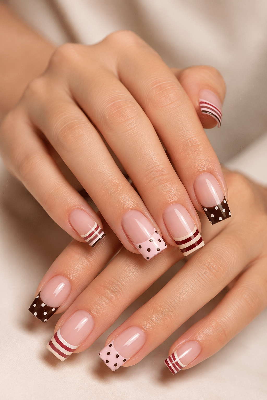 Polka Dot & Striped French Tips