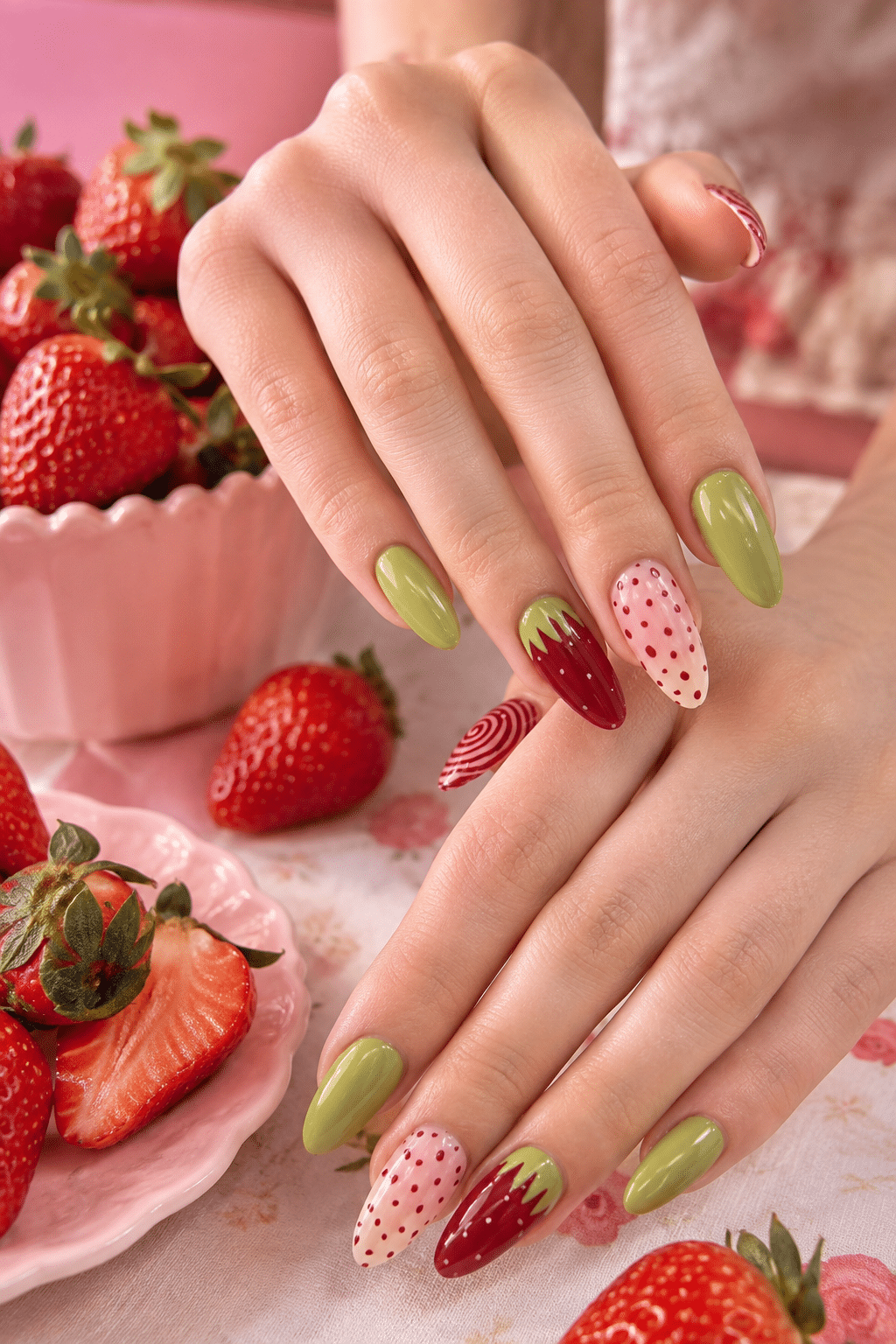 Strawberry Swirl Nail Ideas: Fresh, Fruity Manicure Inspiration 2 Strawberry Swirl Nail Ideas