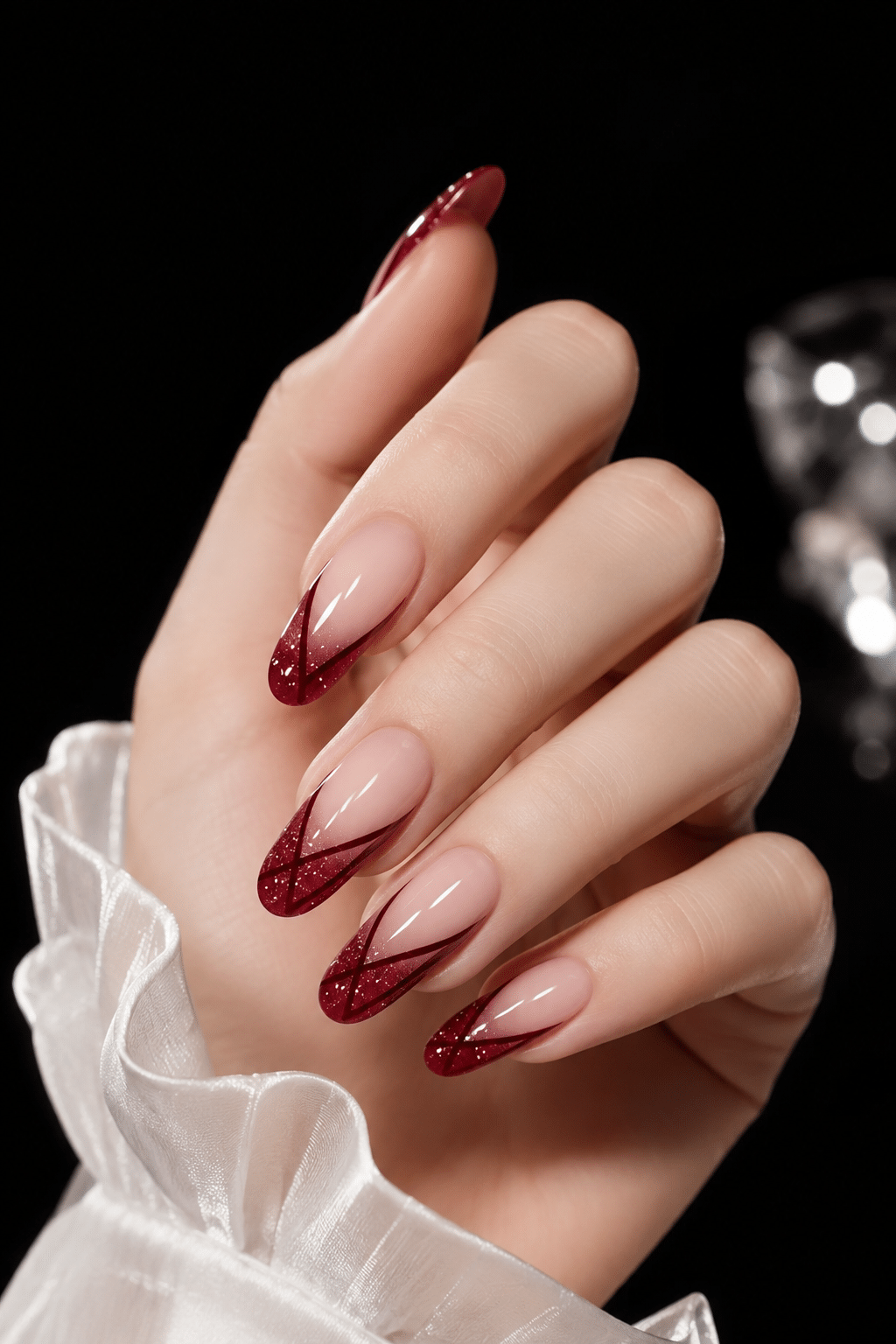 Burgundy Glam French Nail Ideas 2 Burgundy Glam French Nail Ideas