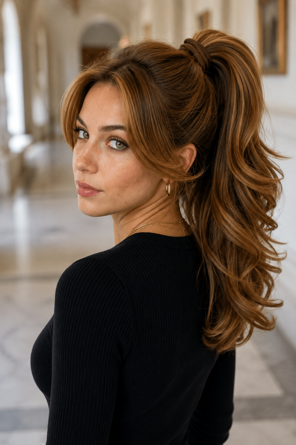 Voluminous High Ponytail With Soft Waves and Soft Glam Volume 2 voluminous high ponytail