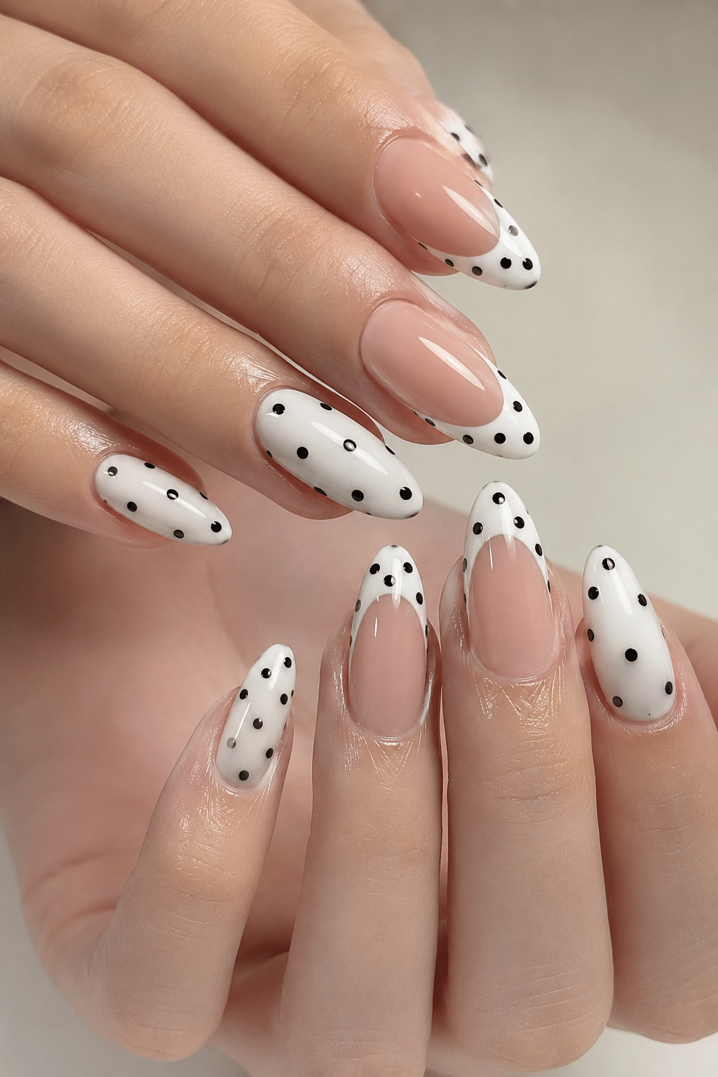 Polka Dot Nails: Chic Black and White Manicure Ideas 3 Polka Dot