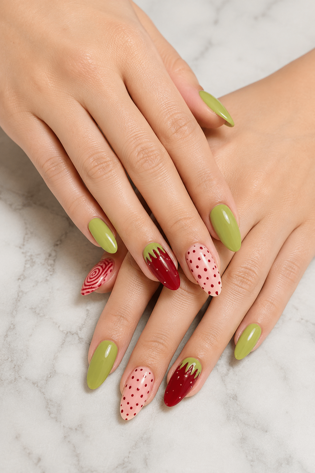 Strawberry Swirl Nail Ideas: Fresh, Fruity Manicure Inspiration 3 Strawberry Swirl Nail Ideas