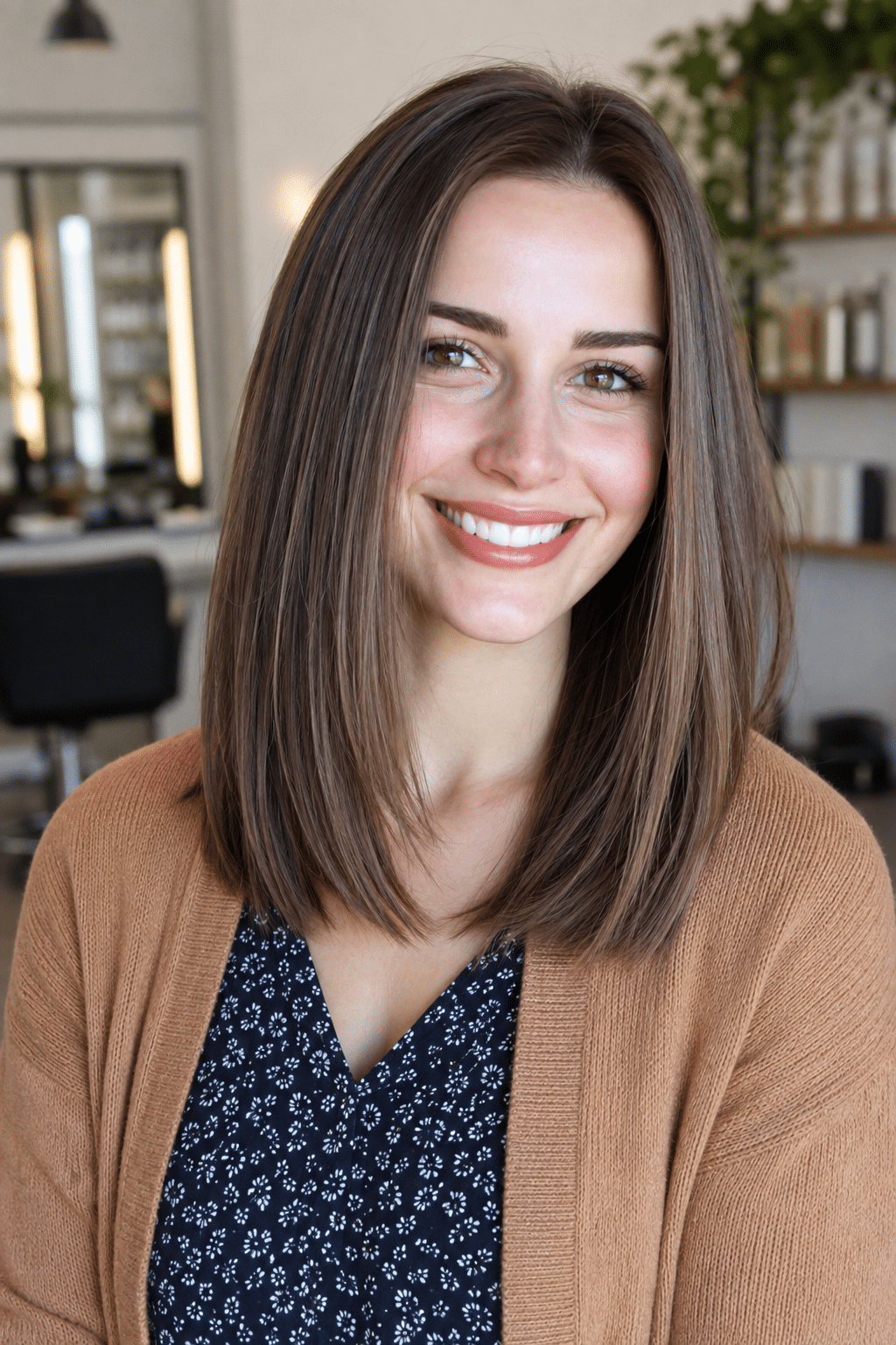 Soft Brunette Lob Ideas: Chic Shoulder-Length Hair Inspiration 2 Soft Brunette Lob Ideas