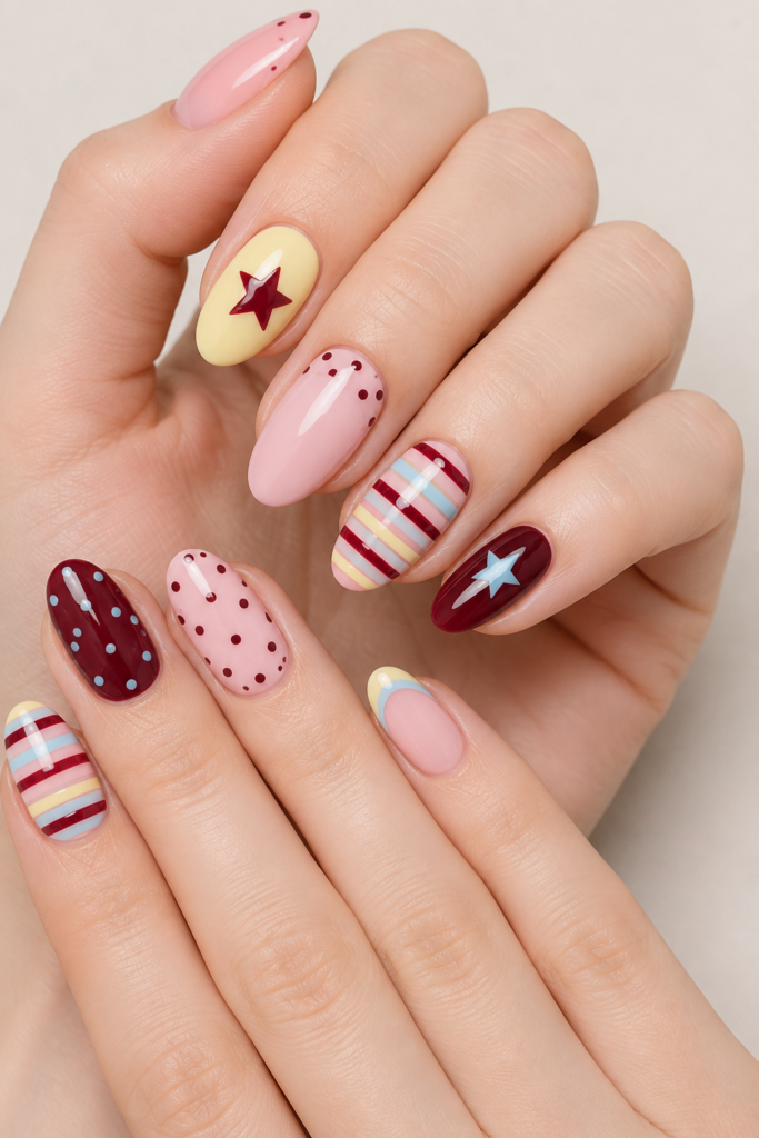 Retro Mix & Match Nails