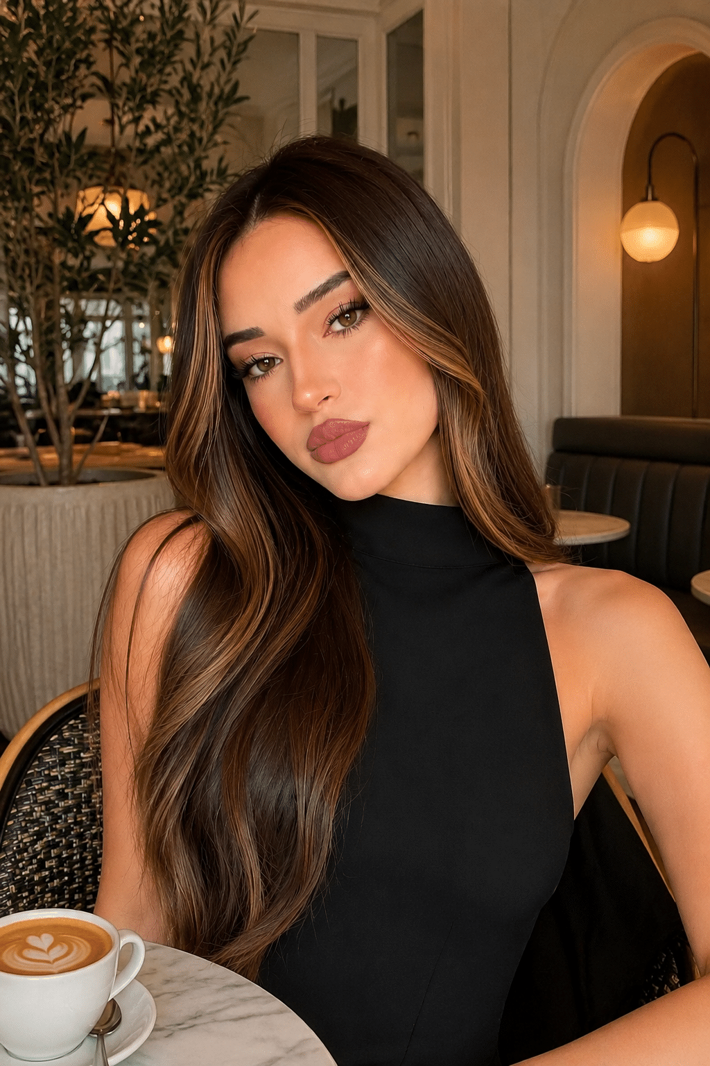 elegant brunette glam