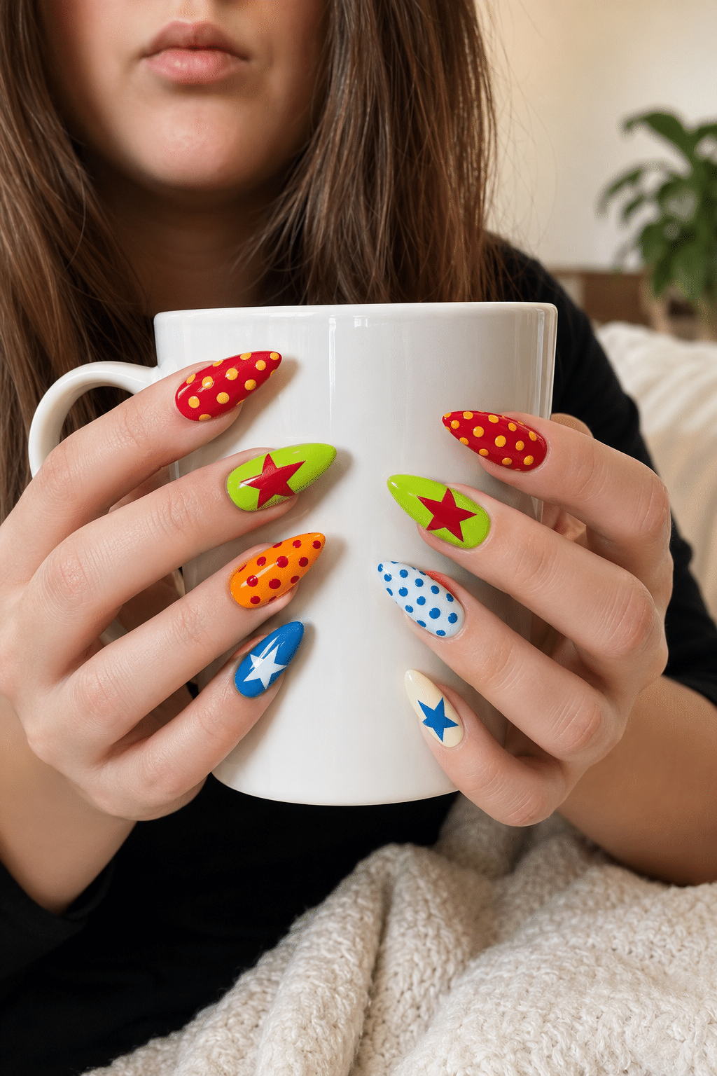 Playful pop art nails