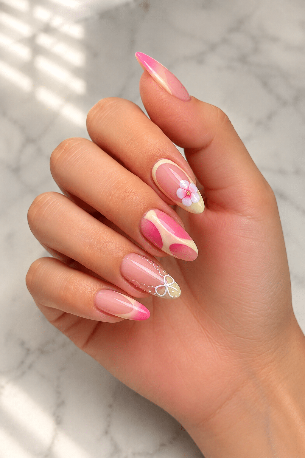 Soft Pink Floral Nail Ideas for an Elegant Feminine Manicure 3 soft pink floral nail ideas