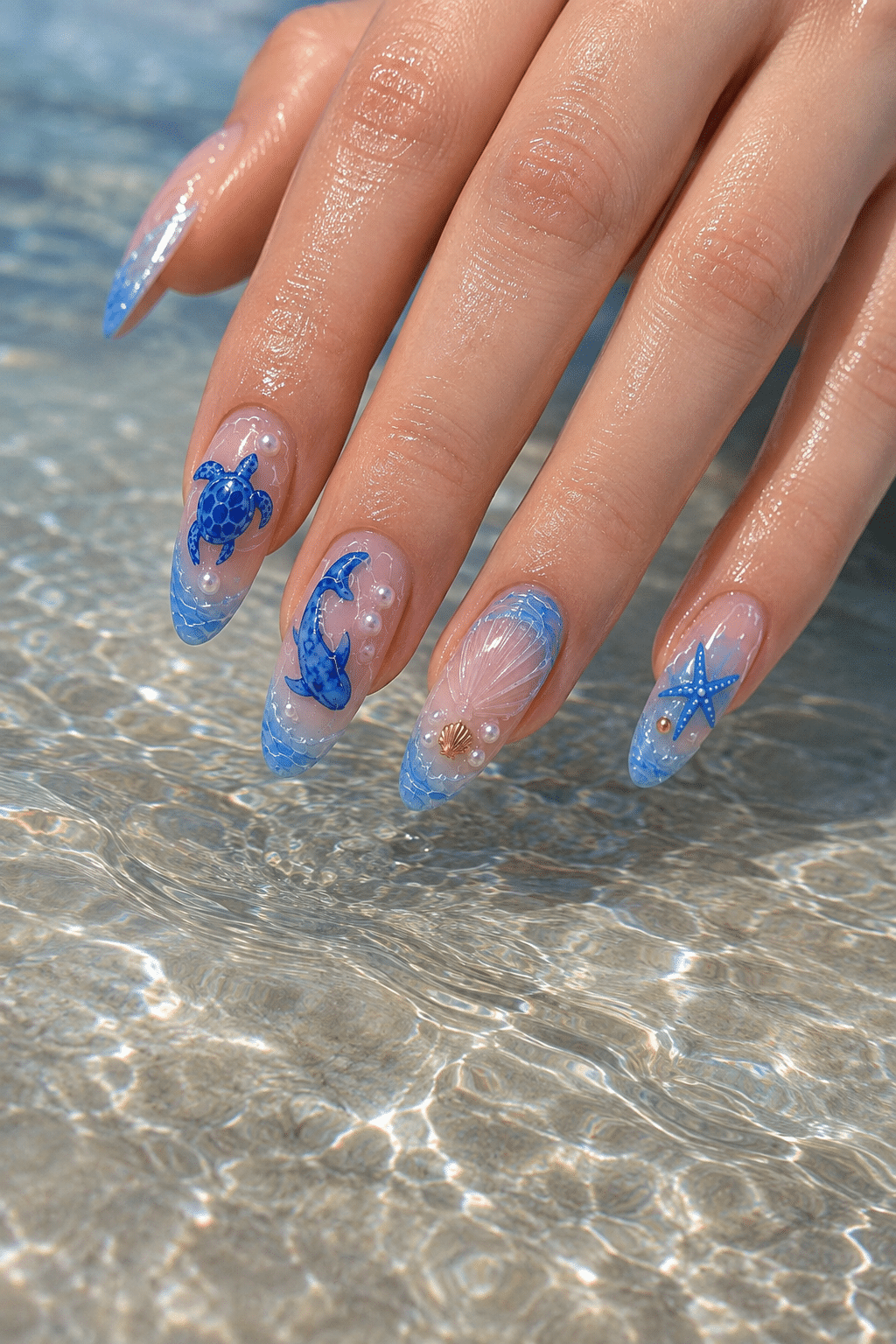 Ocean-inspired nails
