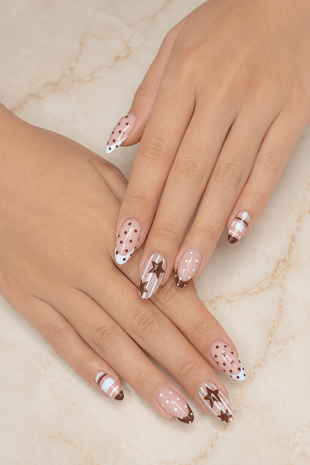 Chocolate Star Nail