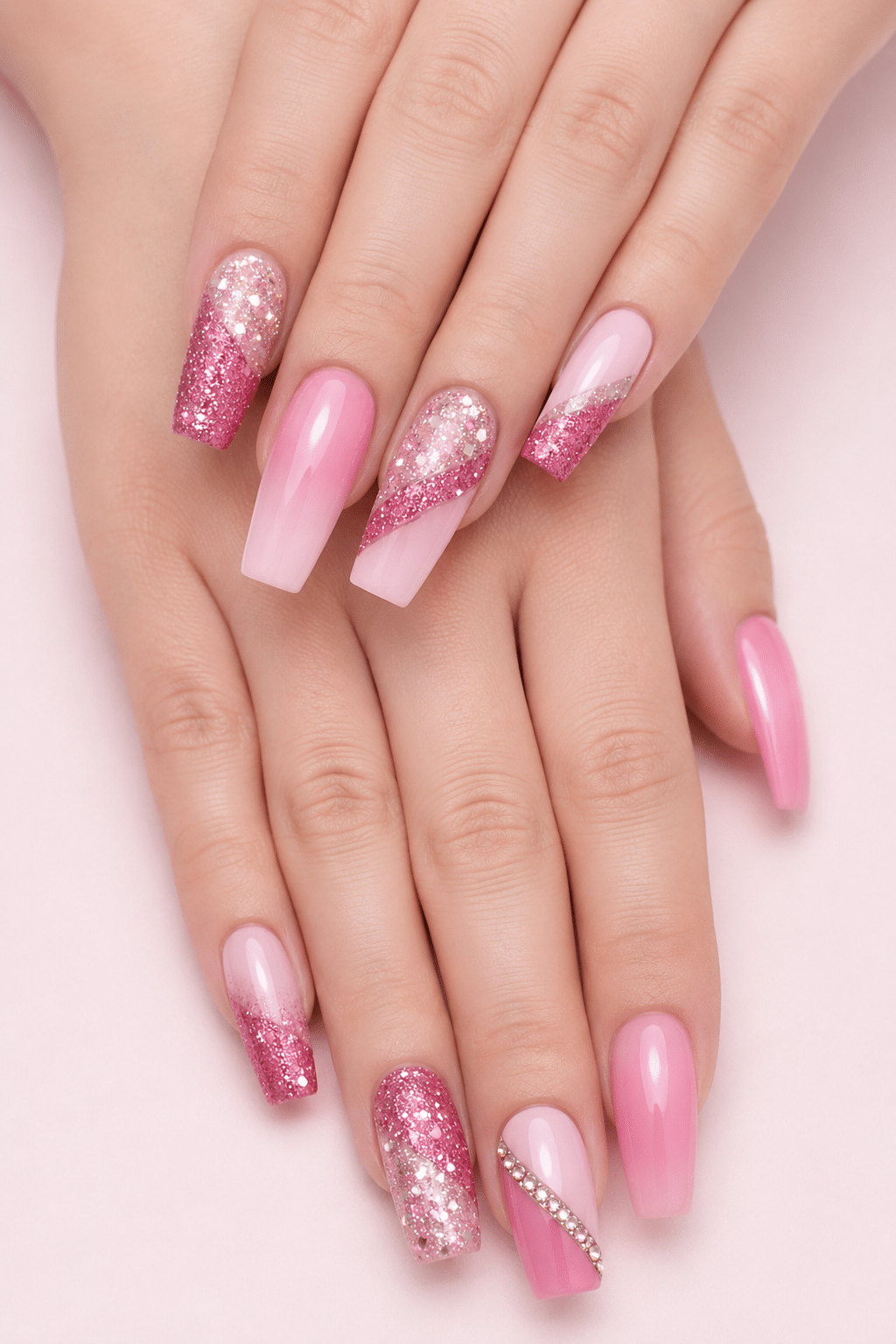 Glam Pink Glitter Nails: Elegant Sparkle Nail Ideas for a Luxe Manicure 3 Glam Pink Glitter Nails