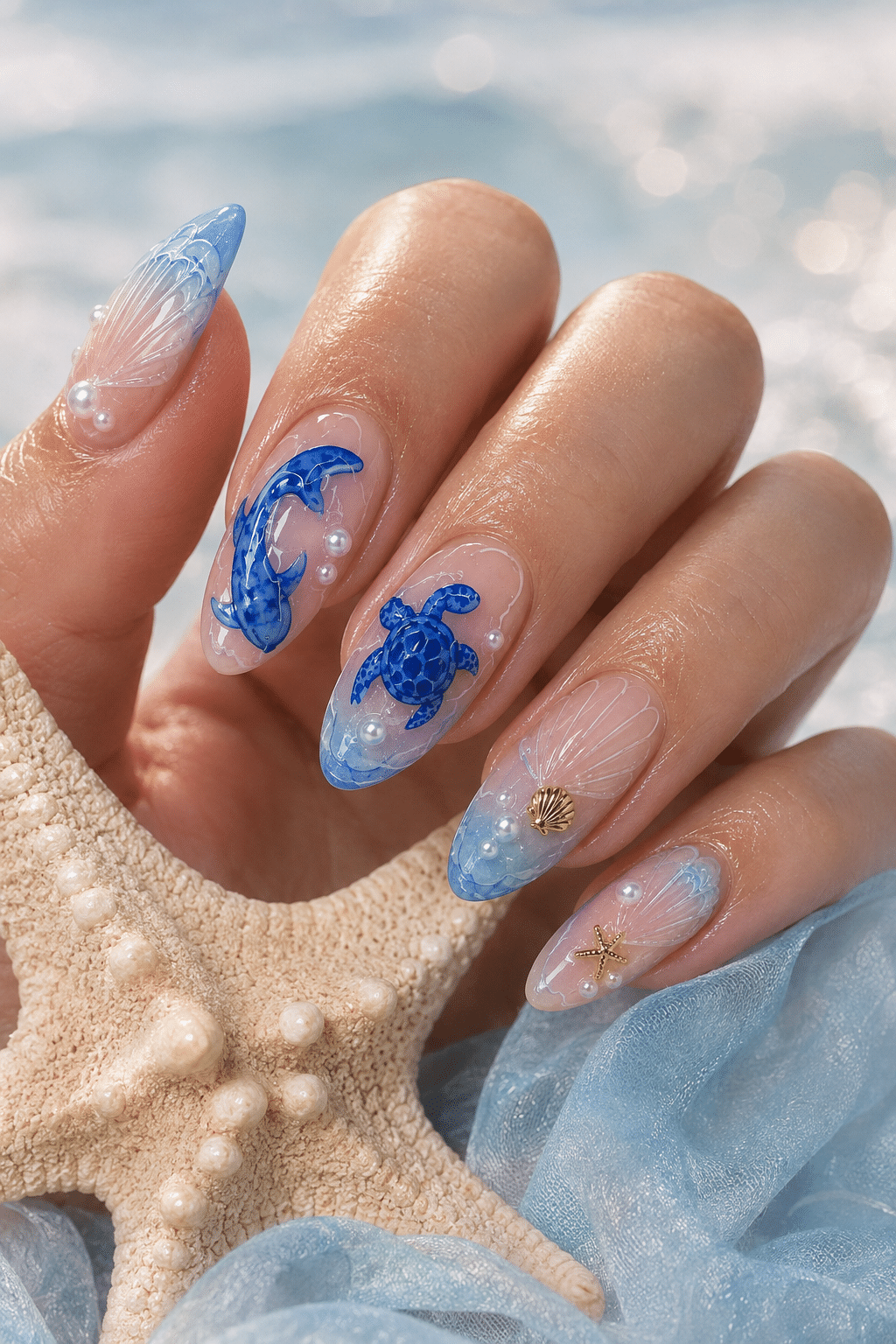 Ocean-Inspired Nails: Beachy Blue Manicure Ideas for Summer 3 Ocean-inspired nails