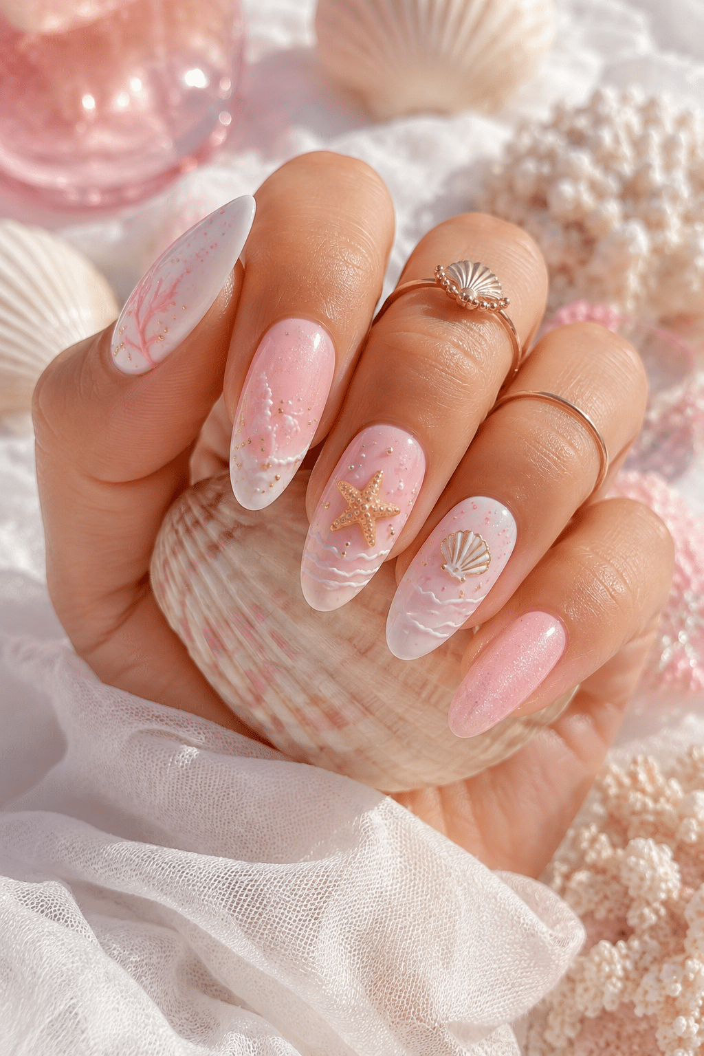 Beachy Pink Paradise Nails for a Dreamy Summer Getaway 3 Beachy pink paradise nails