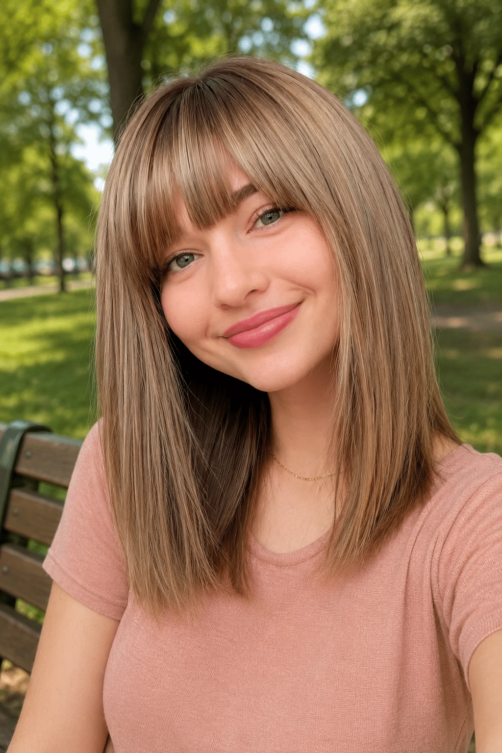 Soft Blonde Bob With Bangs