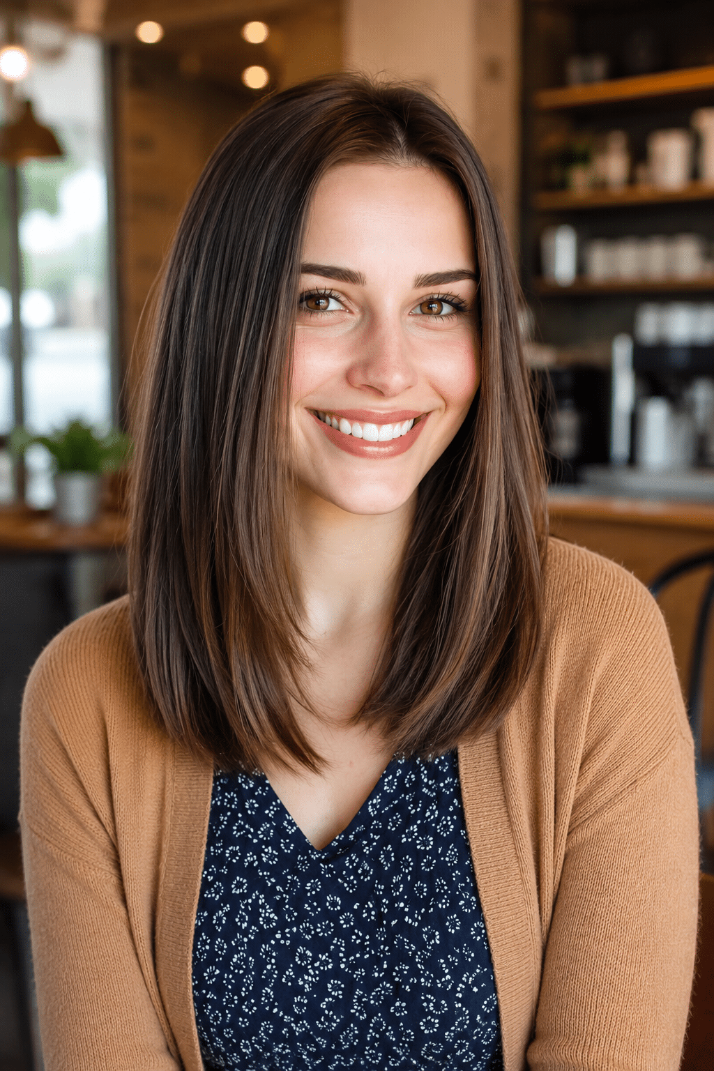 Soft Brunette Lob Ideas: Chic Shoulder-Length Hair Inspiration 3 Soft Brunette Lob Ideas