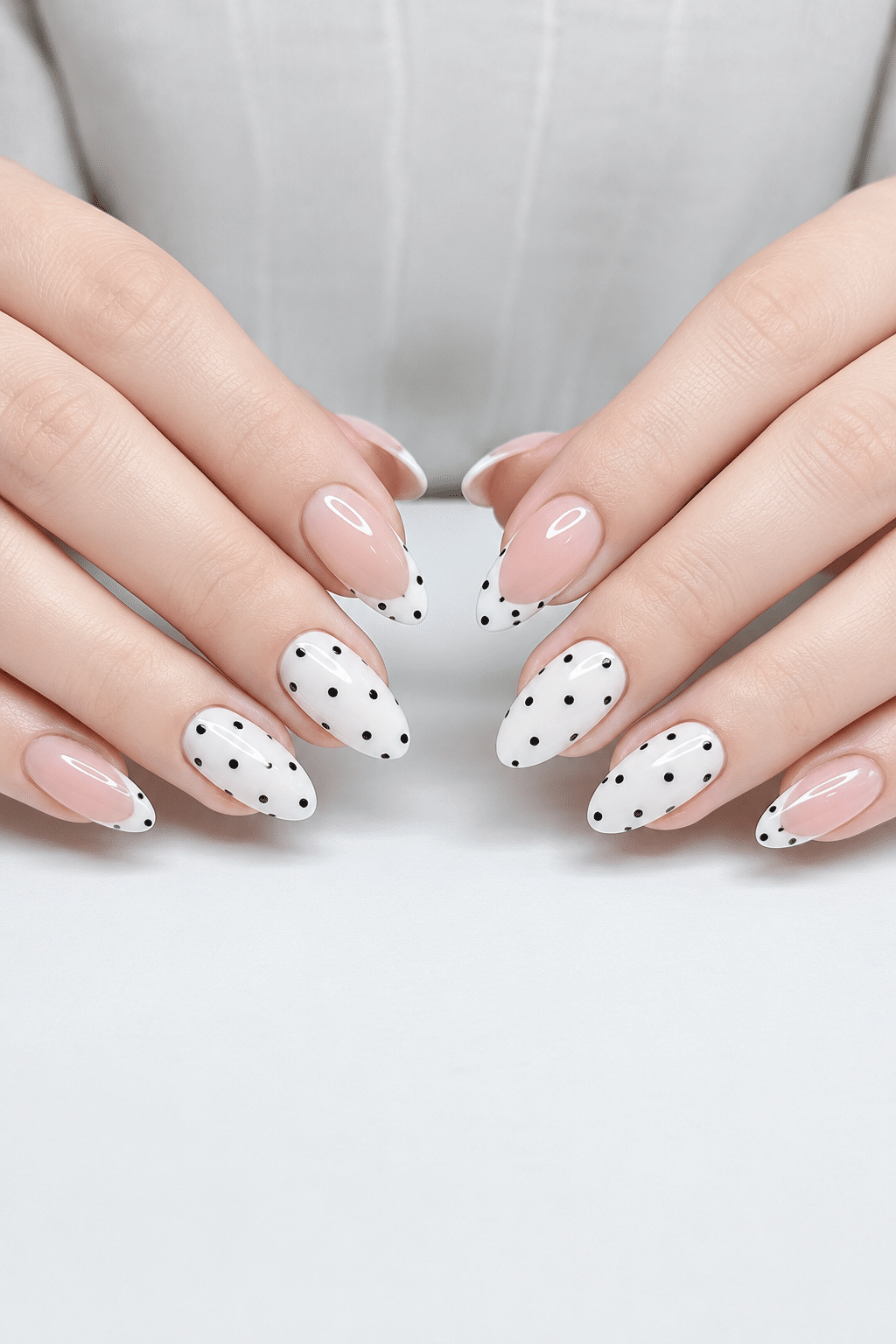 Polka Dot Nails: Chic Black and White Manicure Ideas 2 Polka Dot